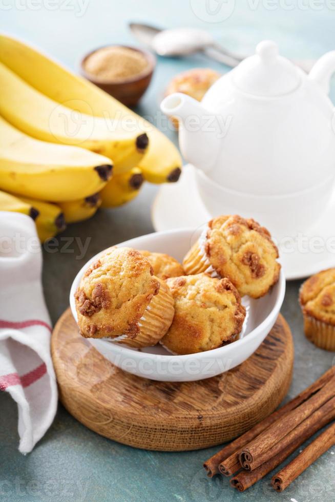 Banana muffins on cooling rack photo