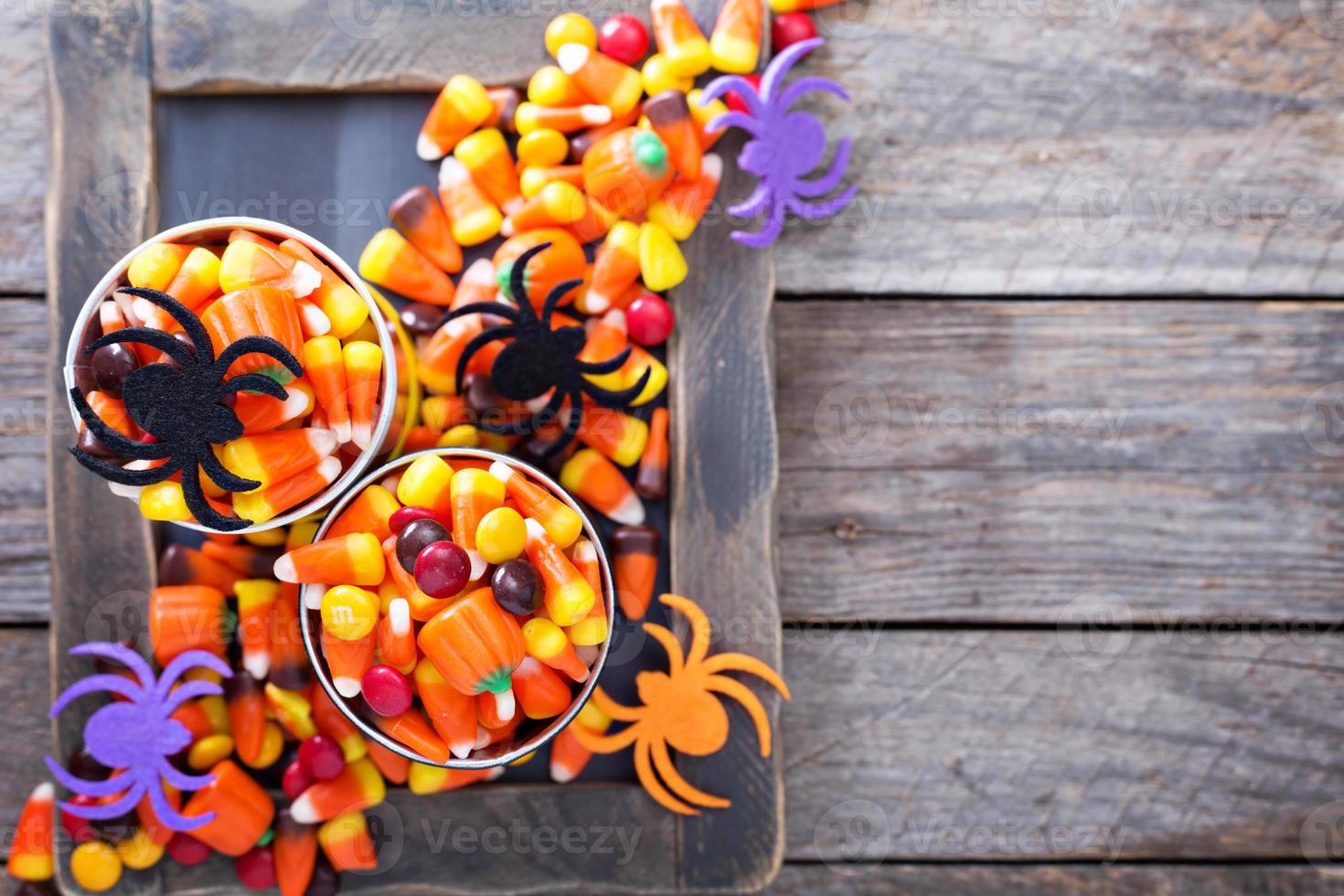 Halloween candy copy space photo
