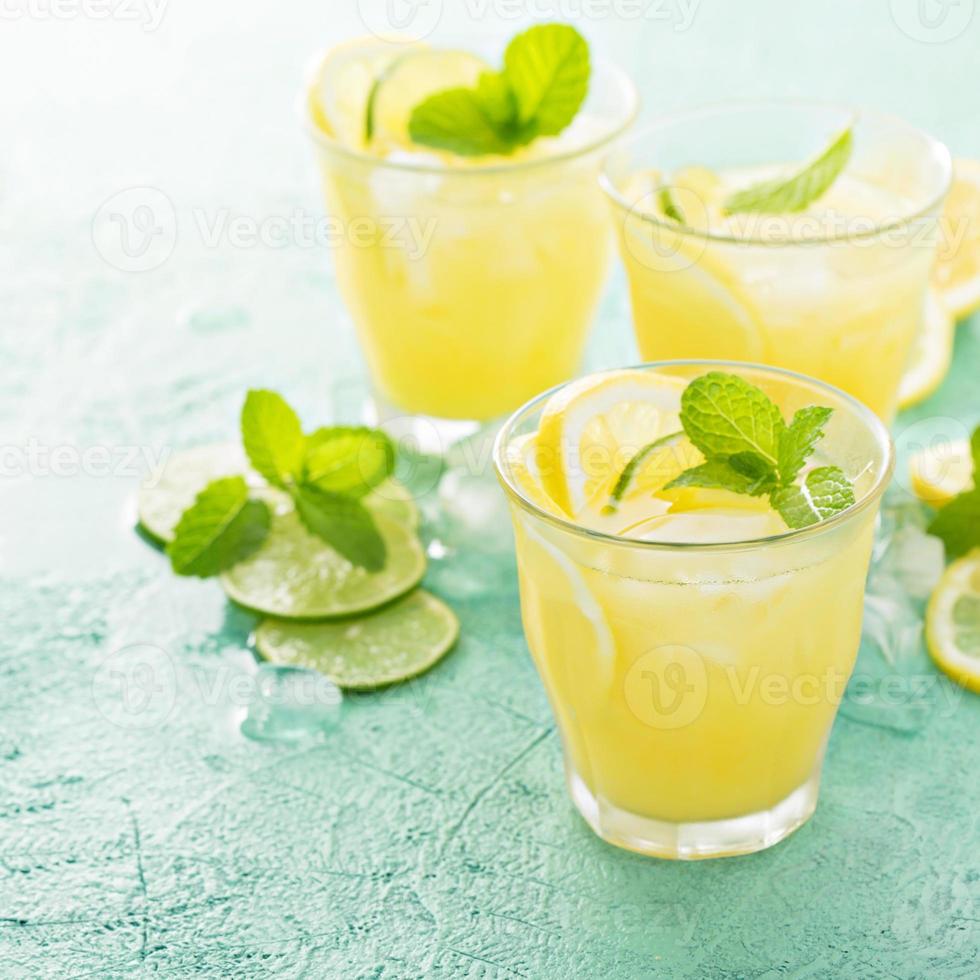 Refreshing citrus cocktail with lemon photo