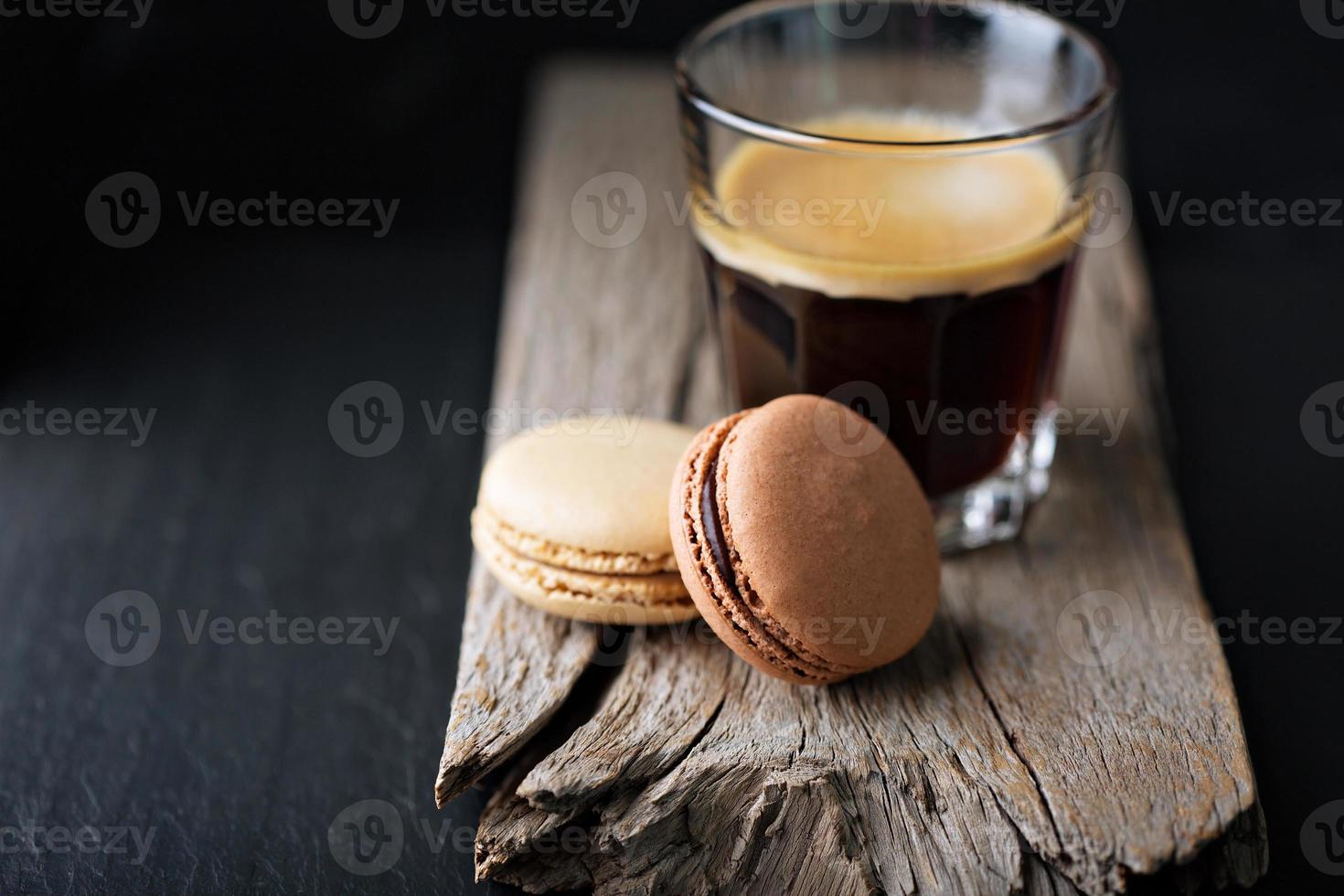 Chocolate and coffee macarons photo