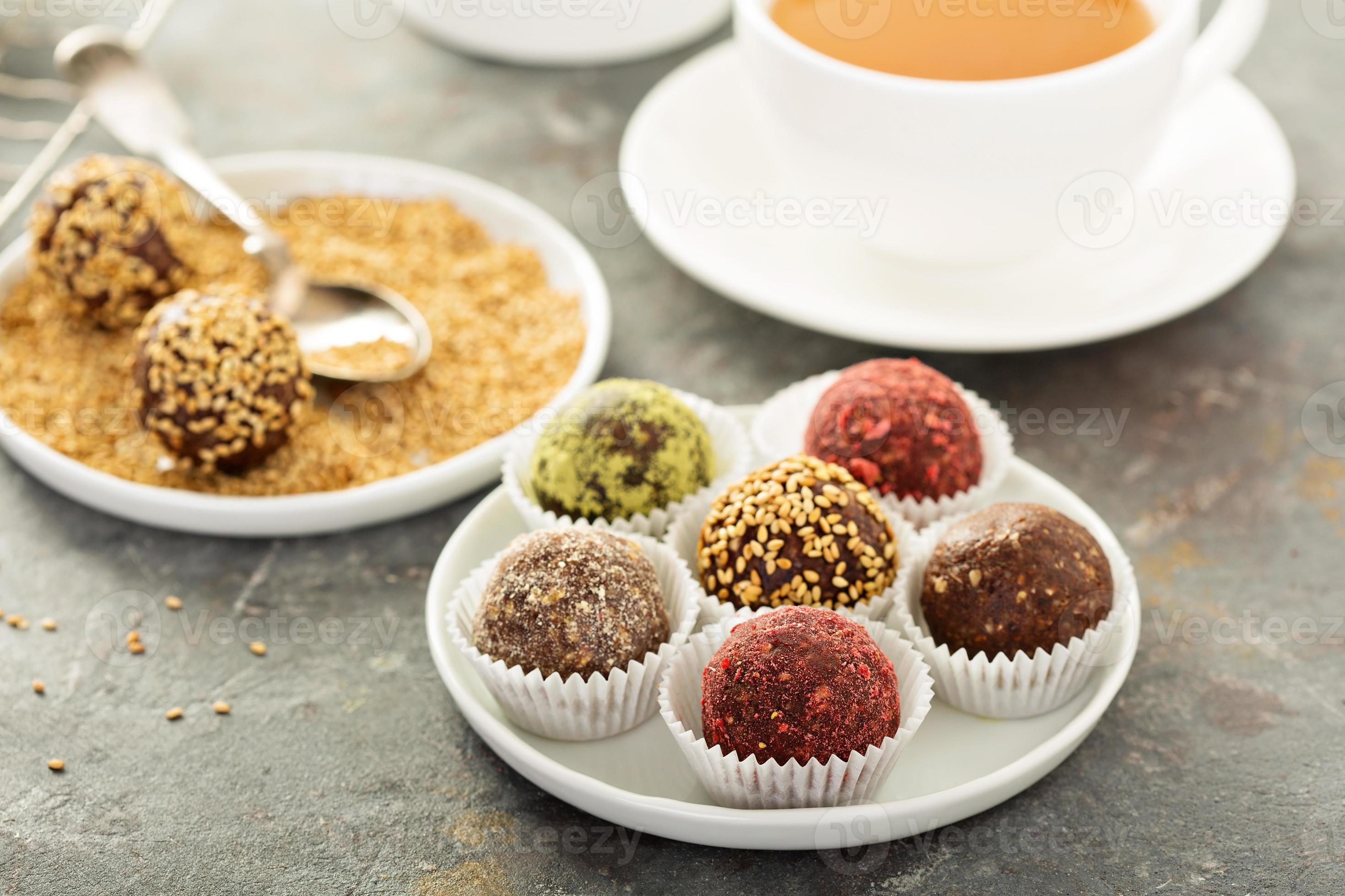Healthy truffles with dates and nuts 15759194 Stock Photo at Vecteezy