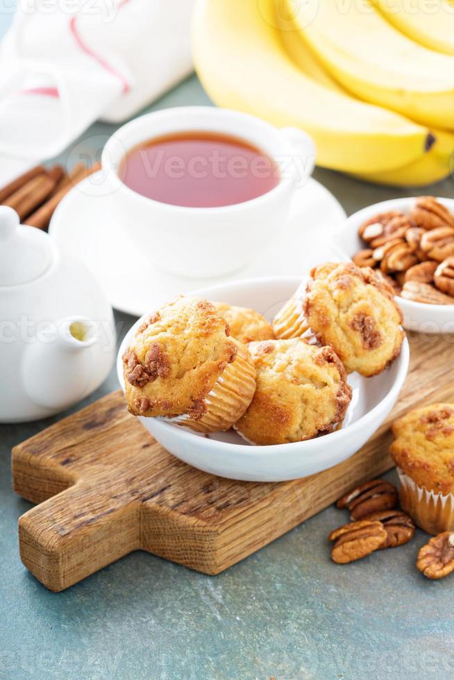 Banana muffins on cooling rack photo