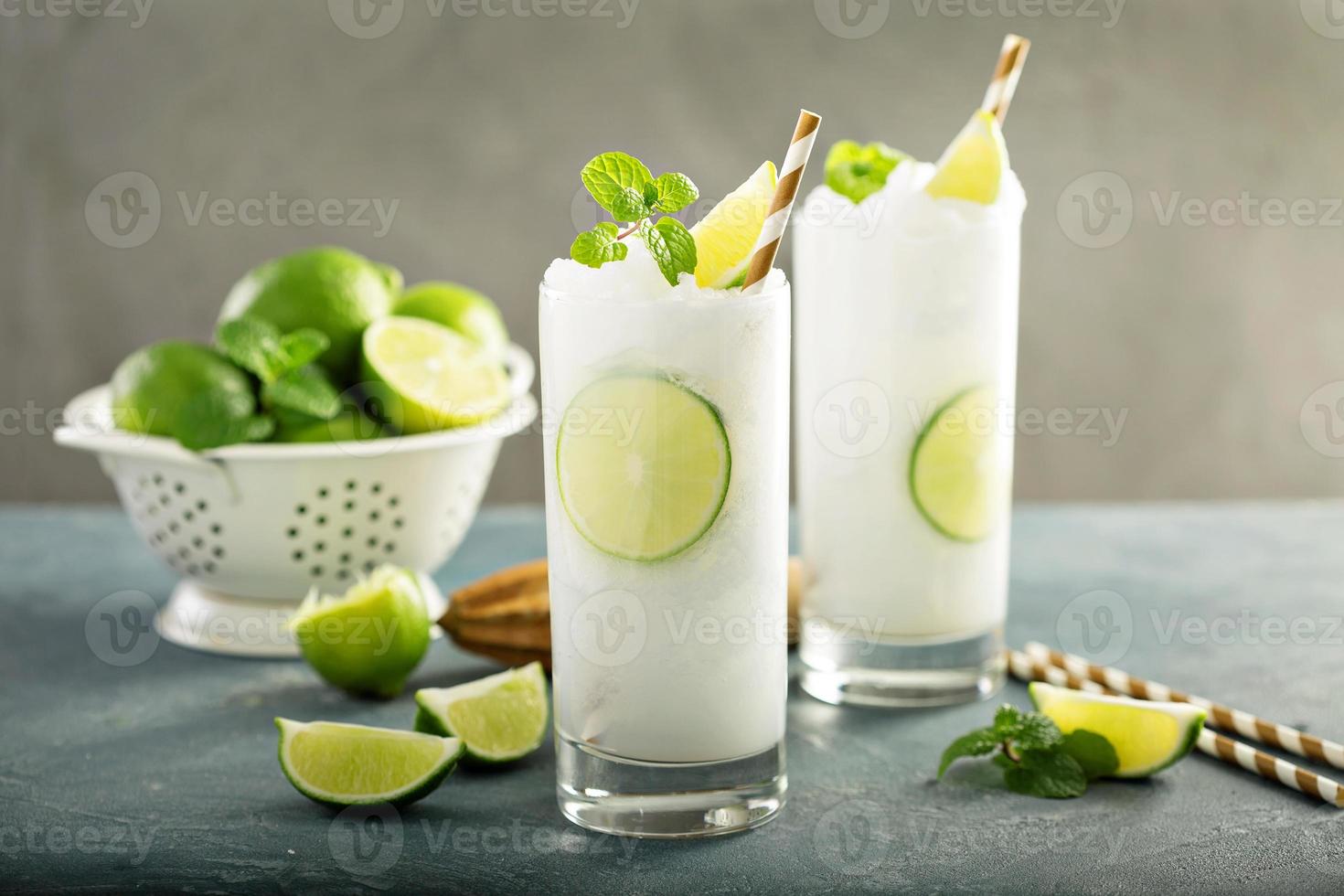 Refreshing lime frozen cooler or slushie photo