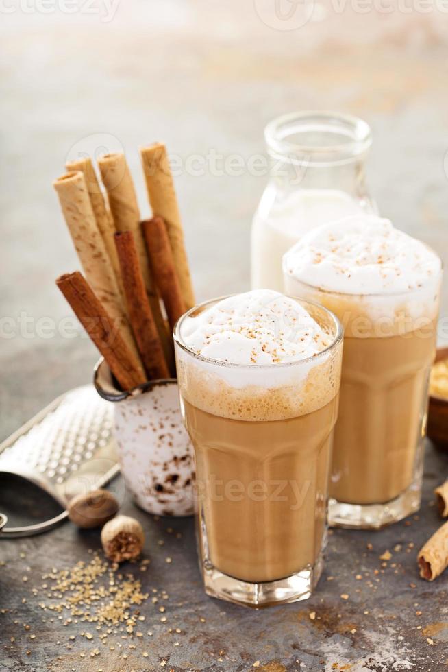Coffee latte or cappuccino with spices photo