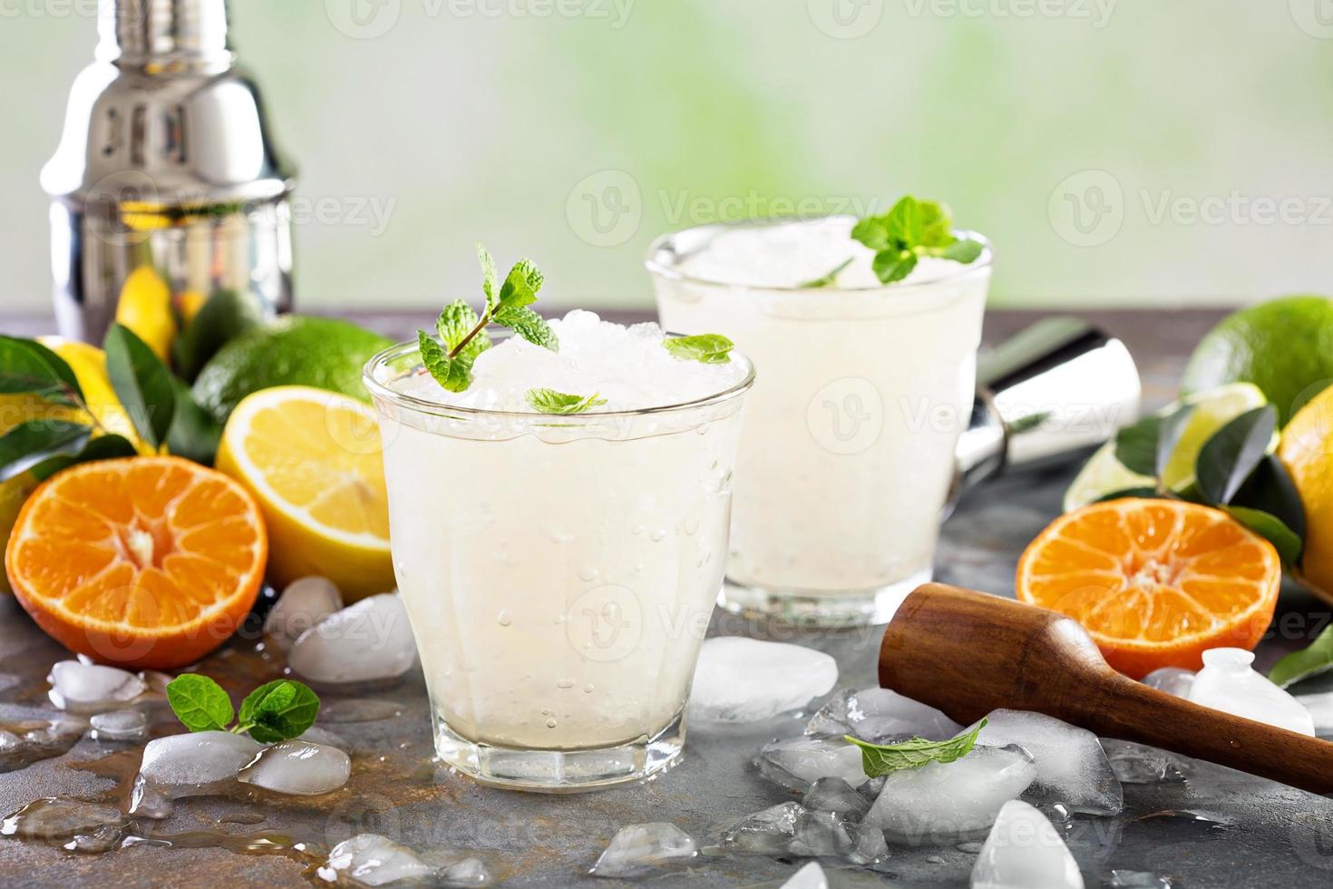 Refreshing summer cocktail with crushed ice photo