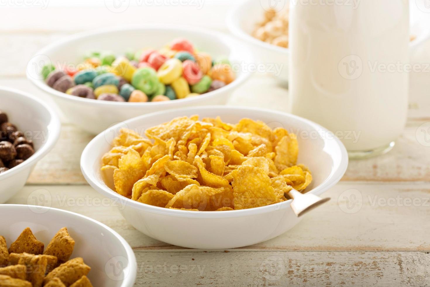 Cornflake cereals in a bowl photo