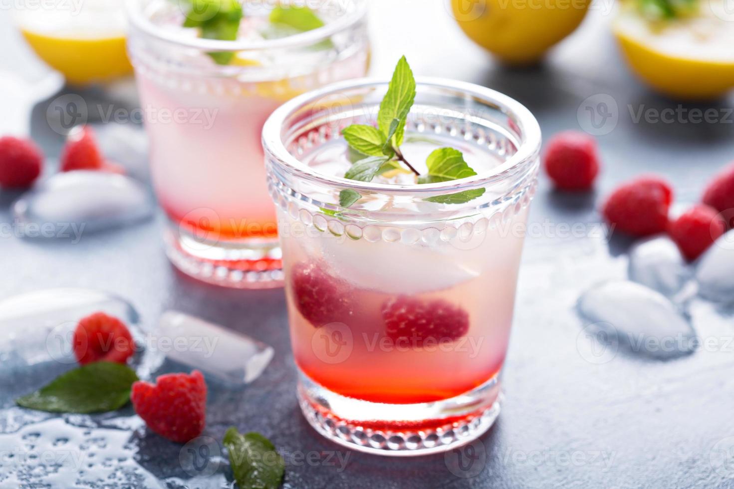Raspberry lemon lemonade for summer days photo