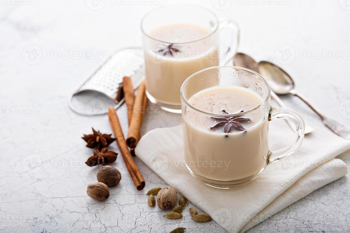 Masala tea with winter spices photo