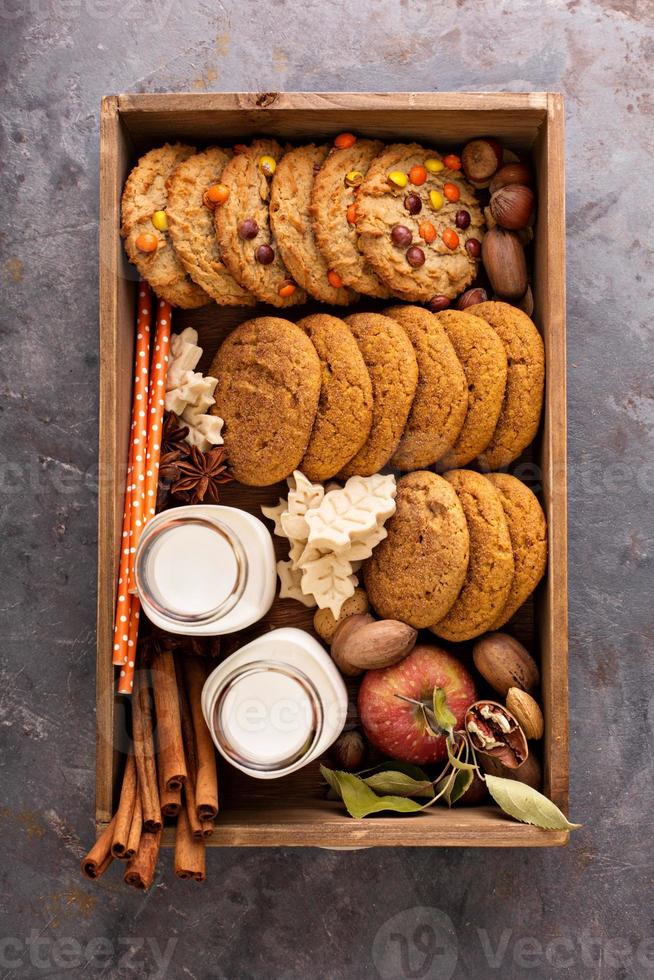 Fall cookies in a box photo