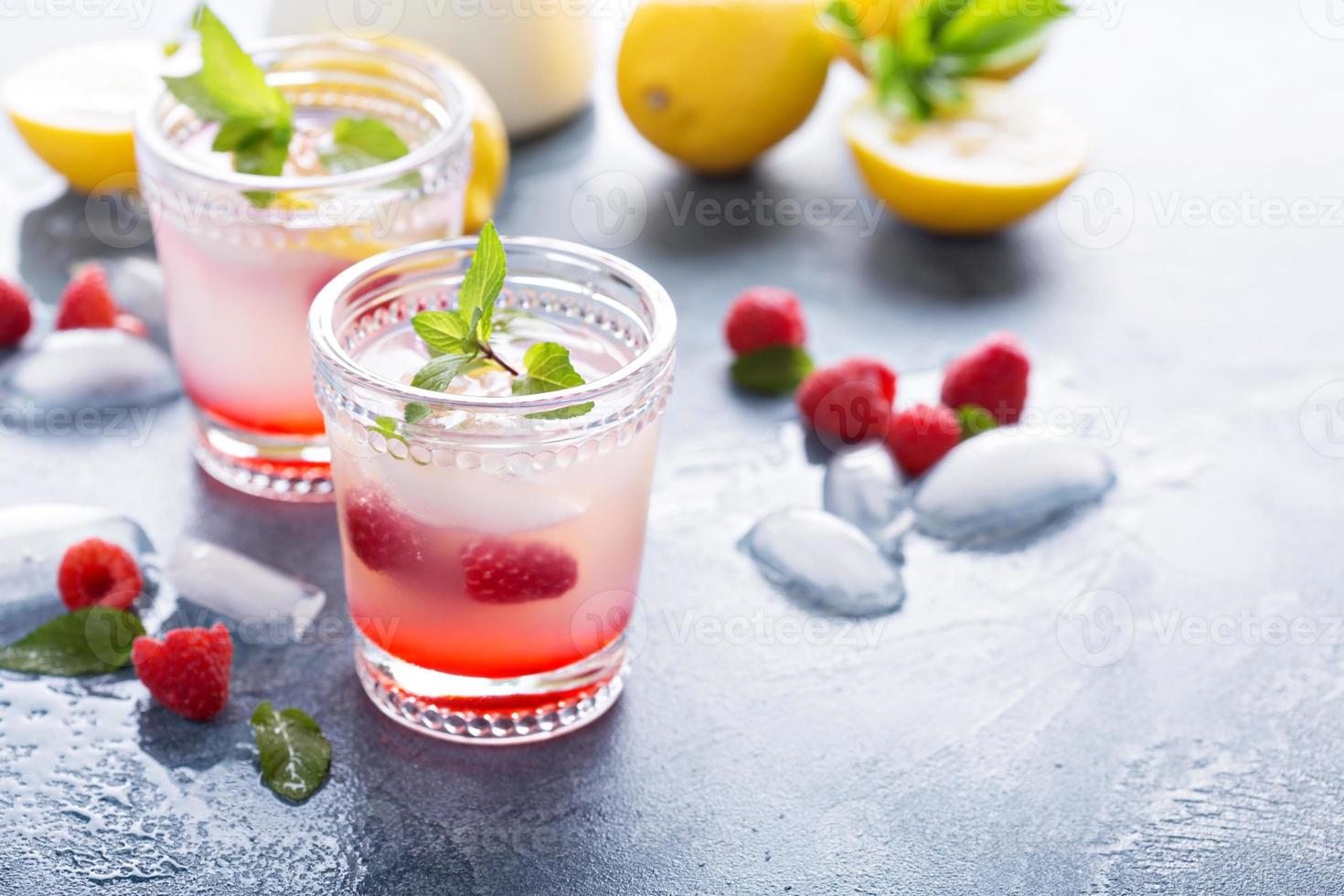 Raspberry lemon lemonade for summer days photo