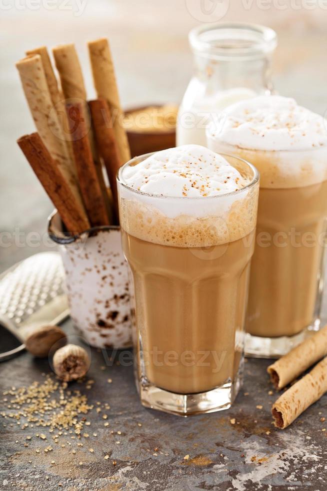 Coffee latte or cappuccino with spices photo