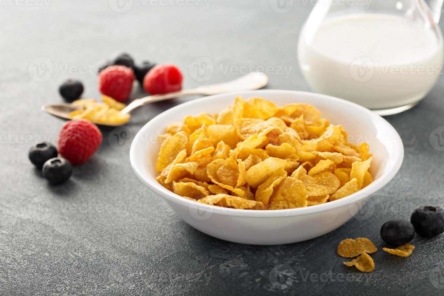 Cornflake cereals in a bowl photo