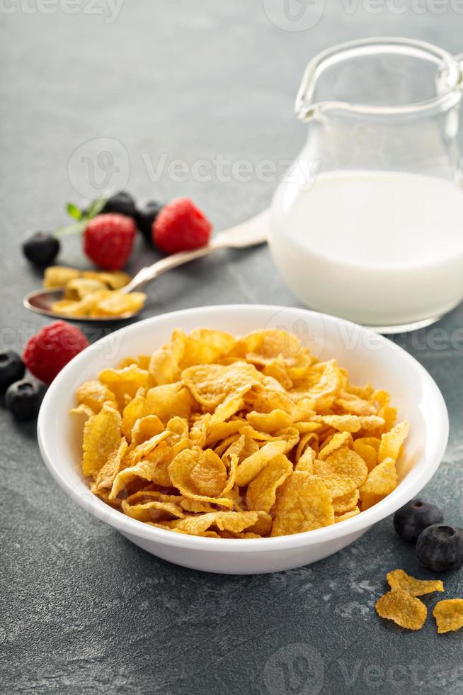 Cornflake cereals in a bowl photo