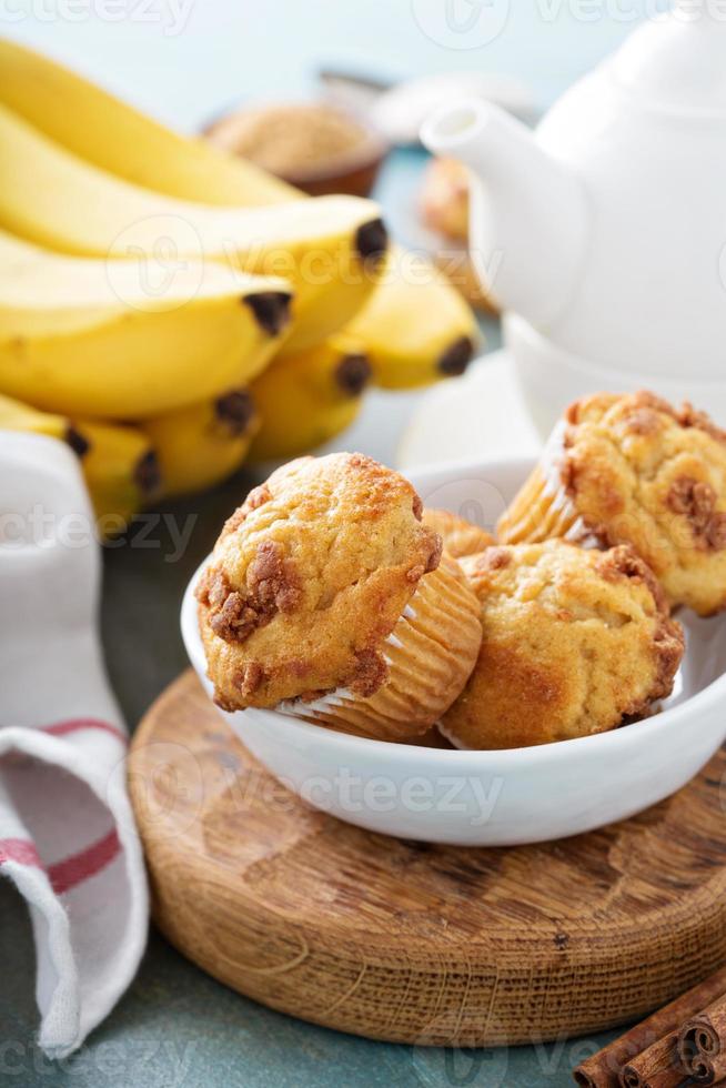 Banana muffins on cooling rack photo