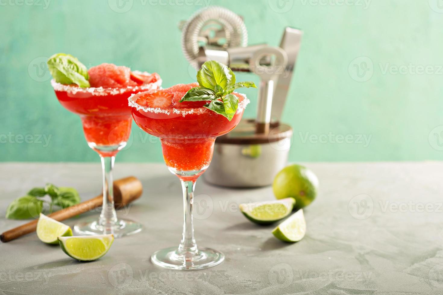 Frozen strawberry lime margarita photo