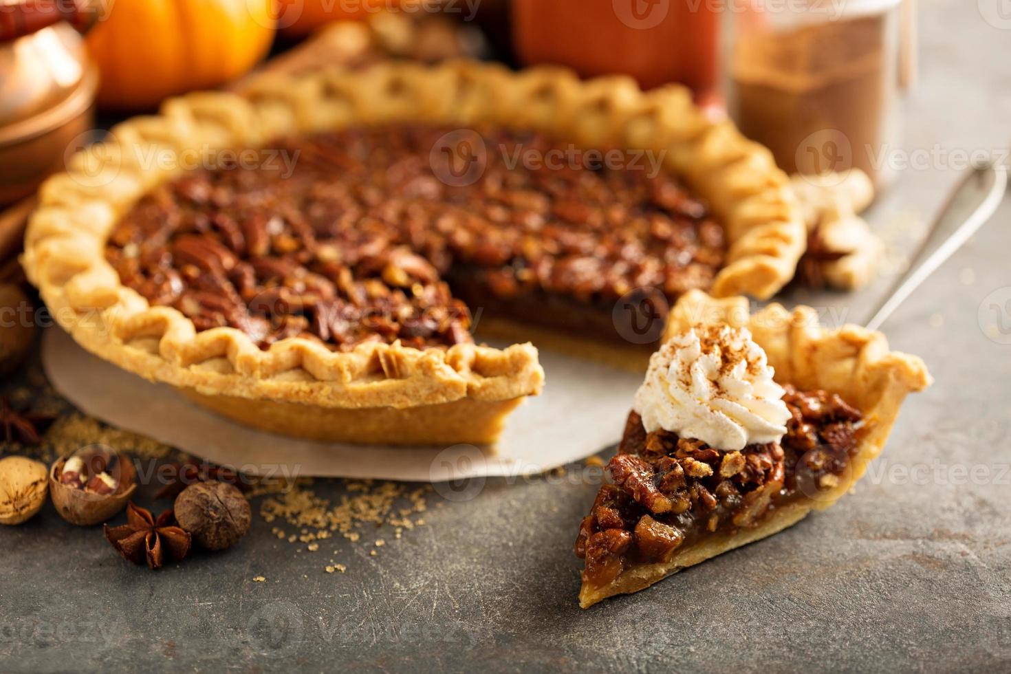 Traditional pecan pie photo