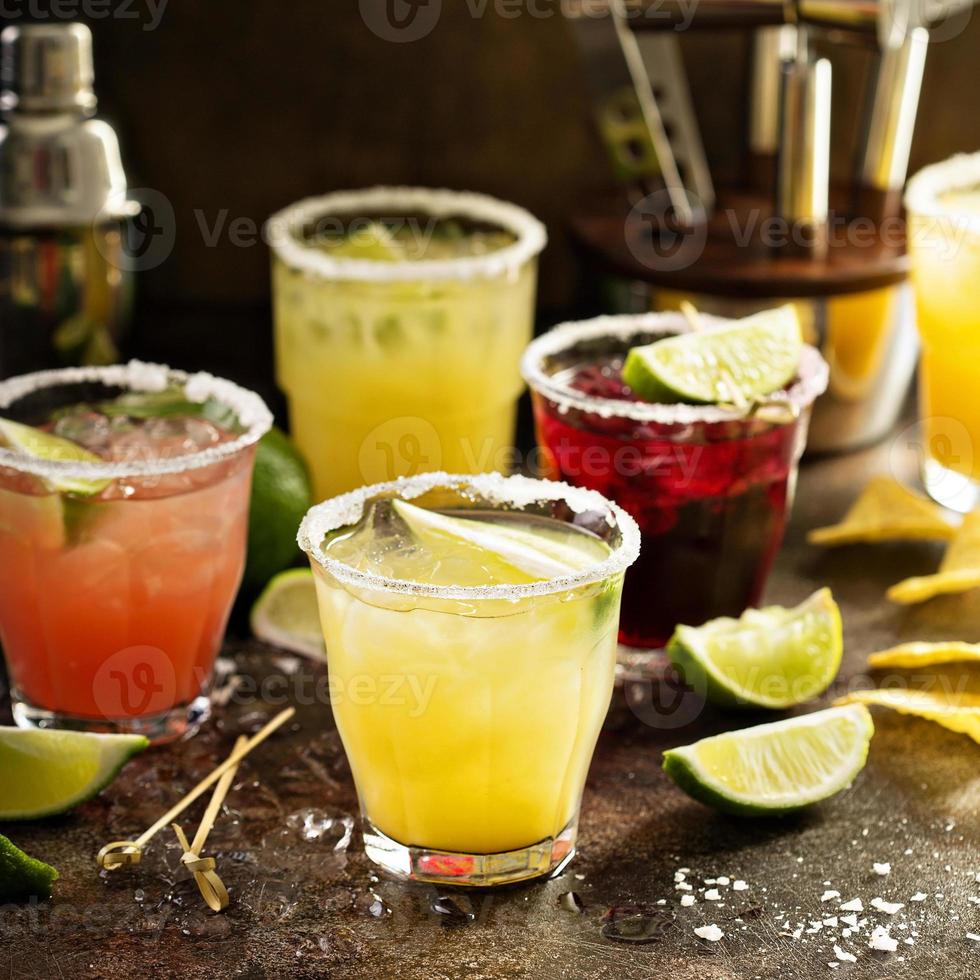 Variety of margarita cocktails photo