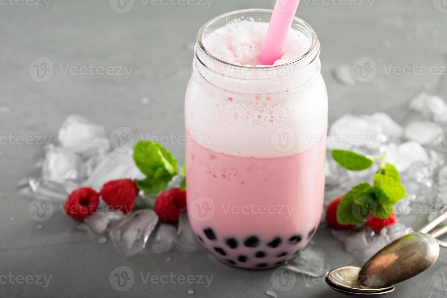 Strawberry bubble tea photo