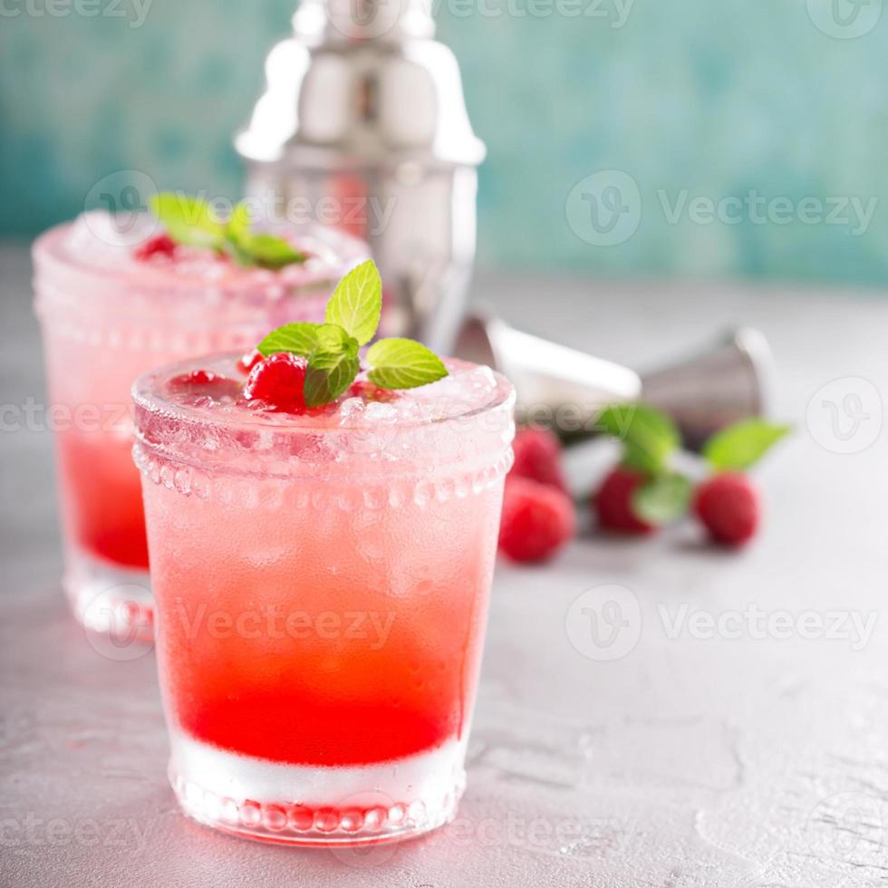 Raspberry ice cocktail photo