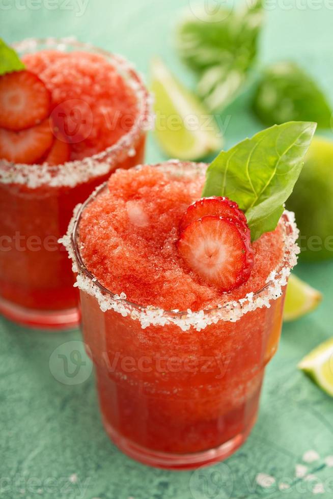 Frozen strawberry lime margarita photo