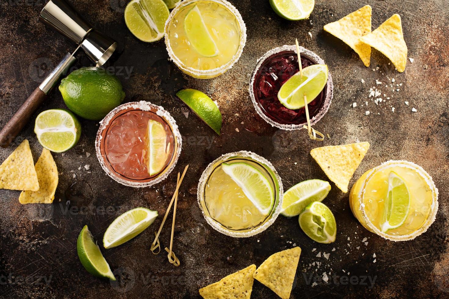 Variety of margarita cocktails photo