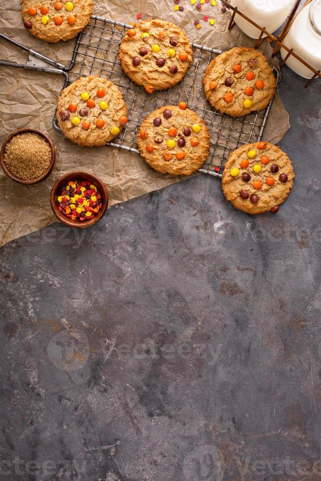 Fall cookies with candy photo