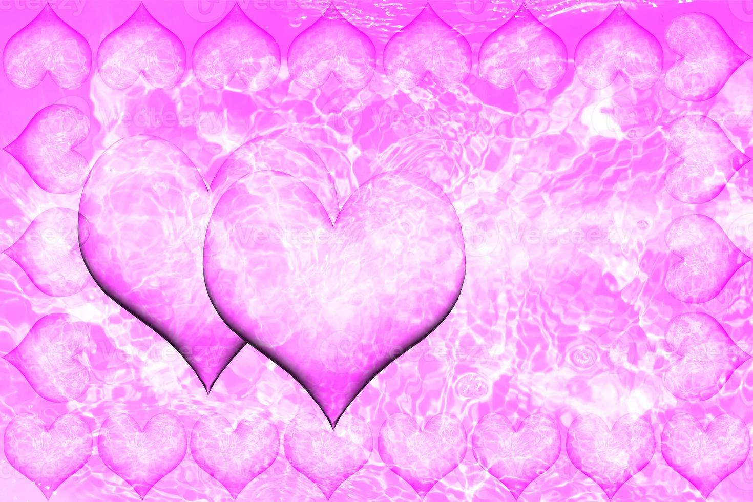 Pink texture background of watercolor hearts for the gift card important day. Valentine's day background. Mother's Day, Father's Day, birthday. Abstract purple or pink to lover. Water splash shining. photo