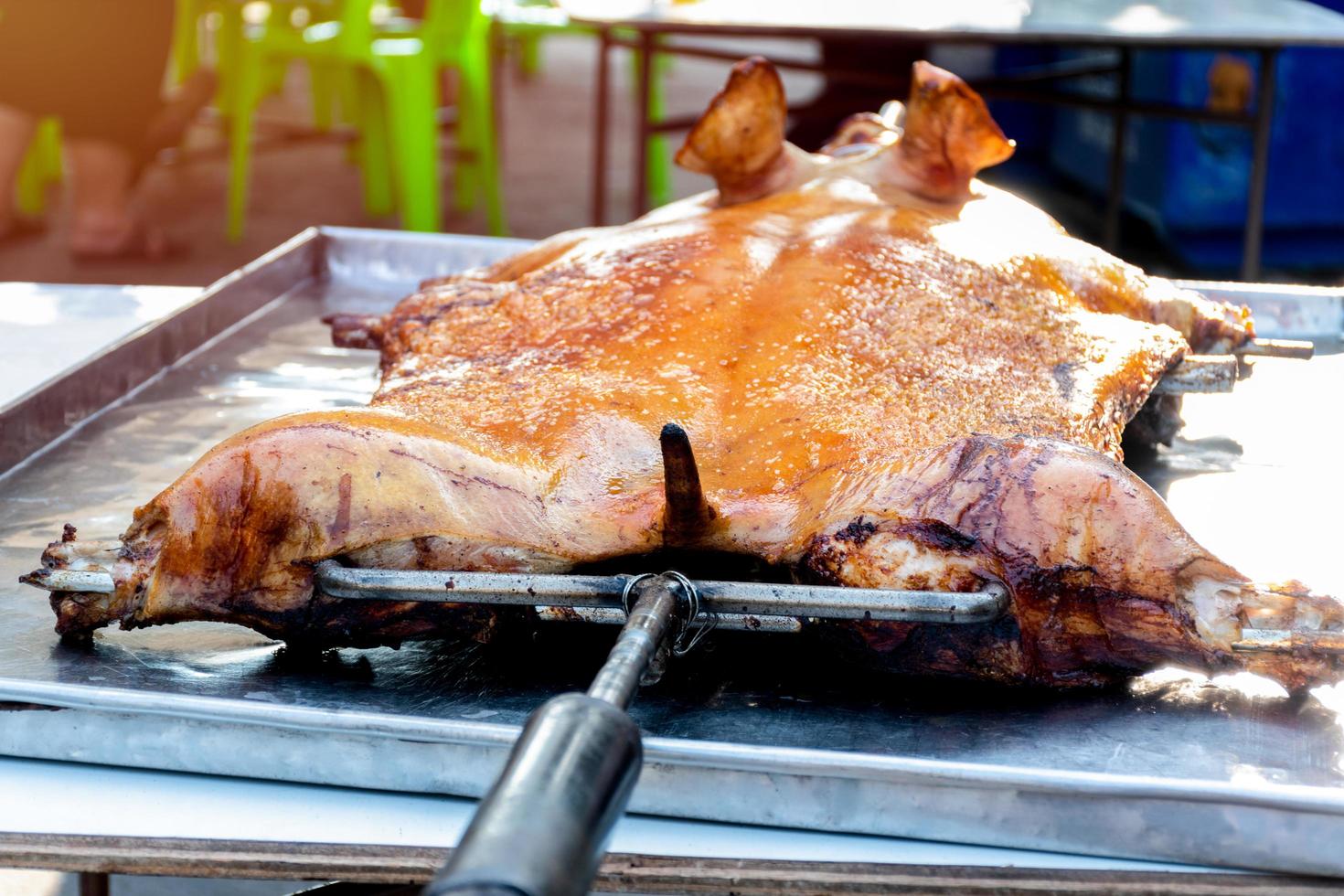 barbecued suckling pig or Roasted suckling pig photo