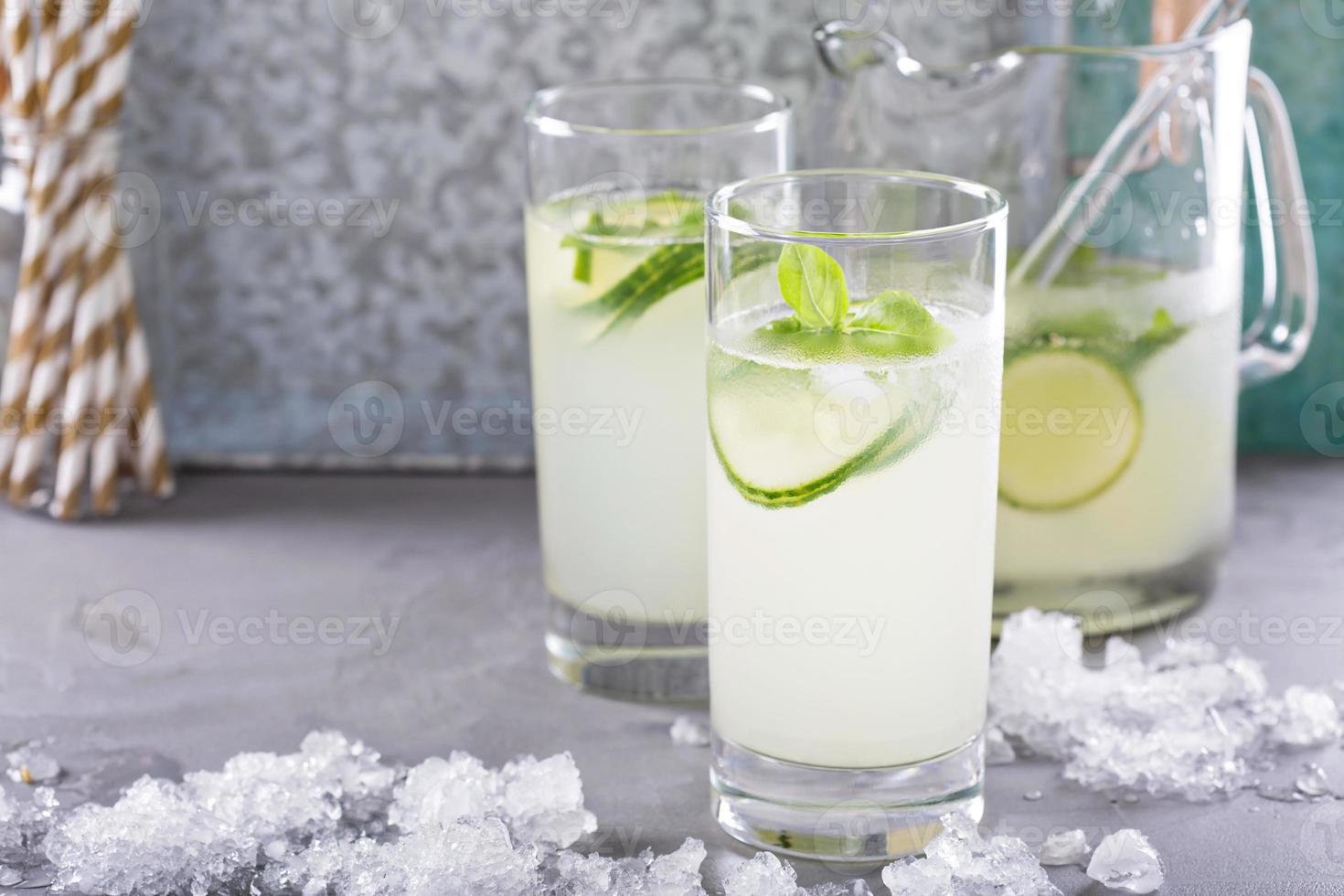 Basil lime and cucumber cooler photo