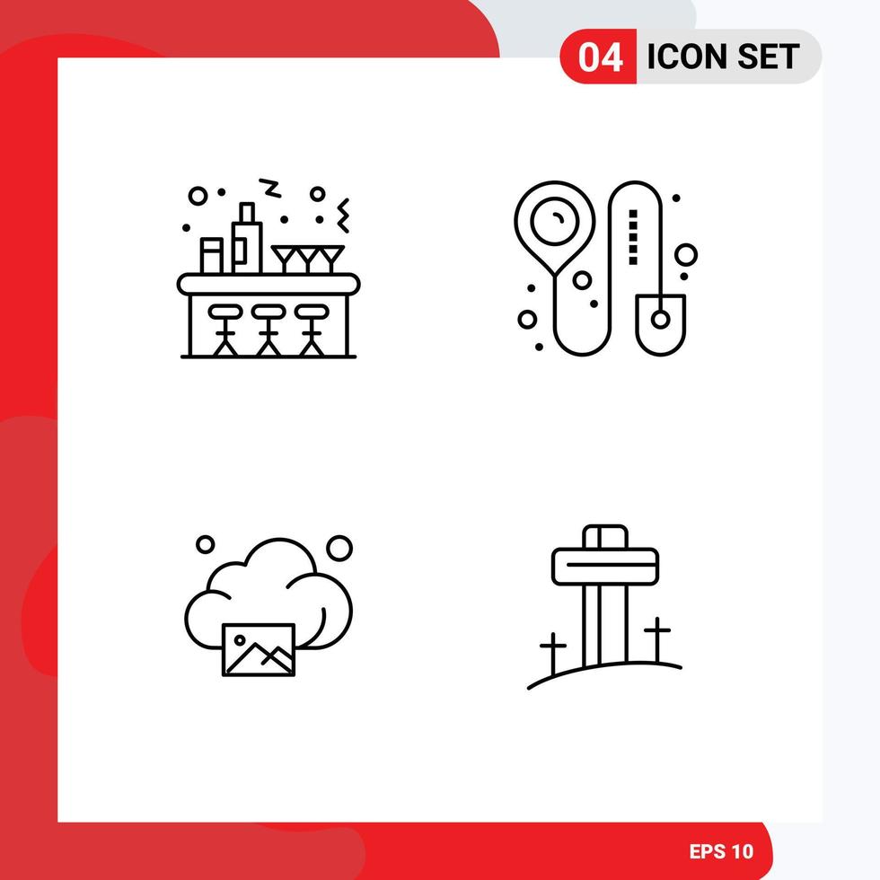 4 Universal Filledline Flat Colors Set for Web and Mobile Applications wine image party online celebration Editable Vector Design Elements