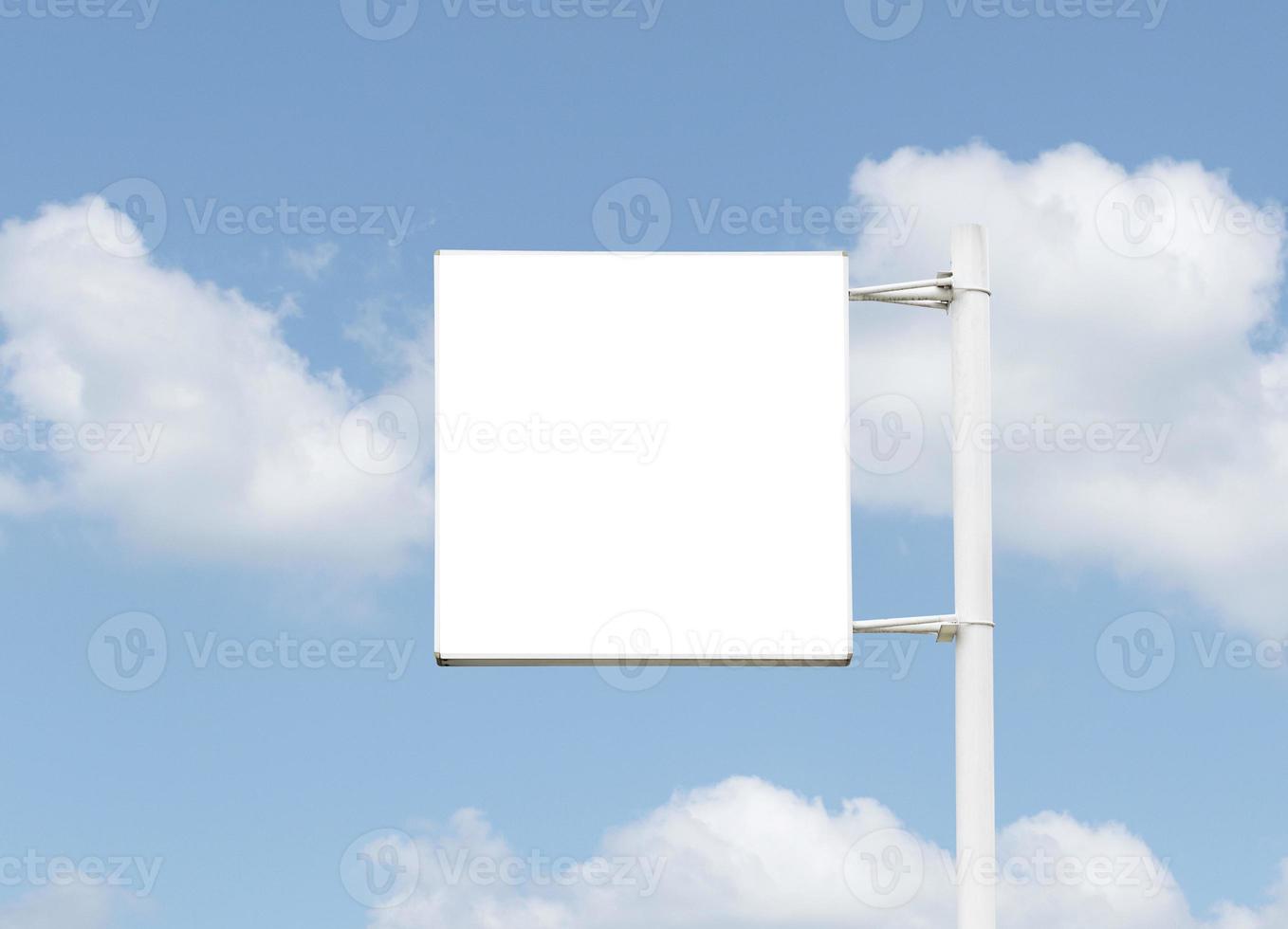 Out door billboard on blue sky background with clipping path photo