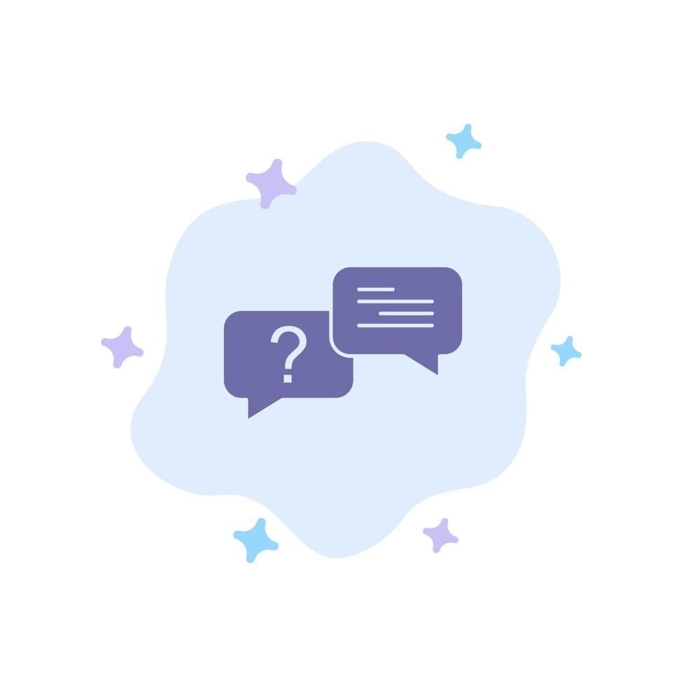 Chat Bubble Popup Message Blue Icon on Abstract Cloud Background vector