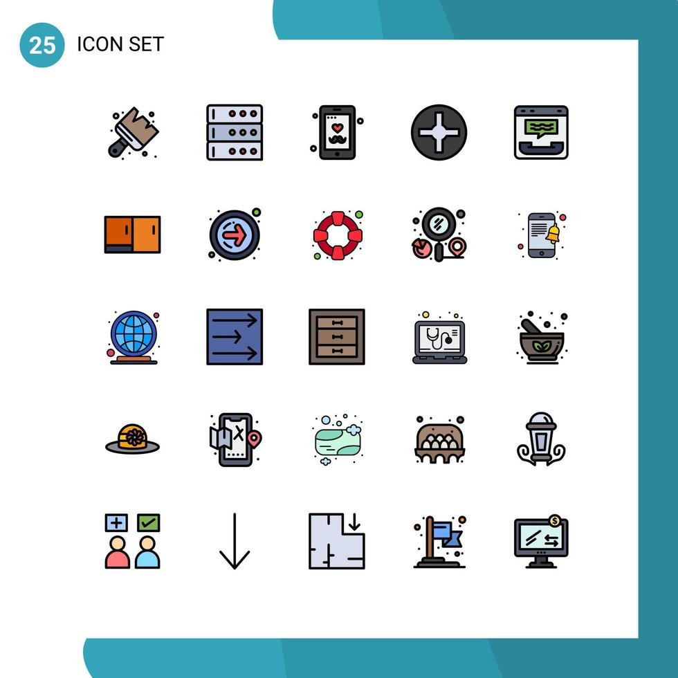 conjunto de 25 iconos de interfaz de usuario modernos signos de símbolos para elementos de diseño de vector editables de pin de llamada de padre de centro de contacto