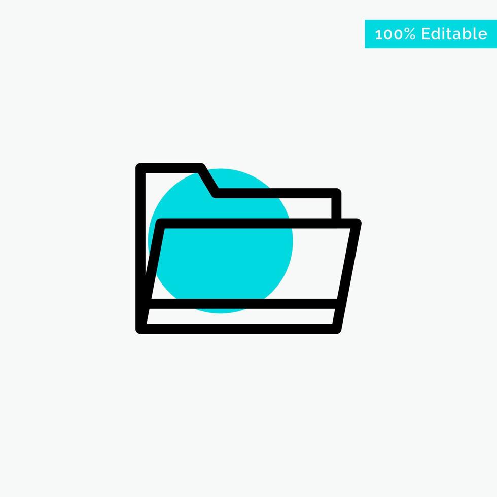 Folder Open Data Storage turquoise highlight circle point Vector icon