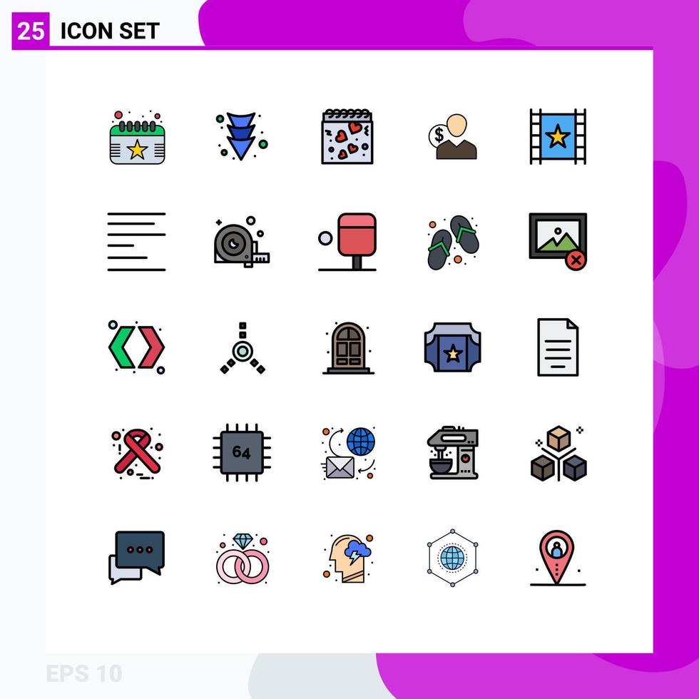 25 Creative Icons Modern Signs and Symbols of person finance heart employee user Editable Vector Design Elements