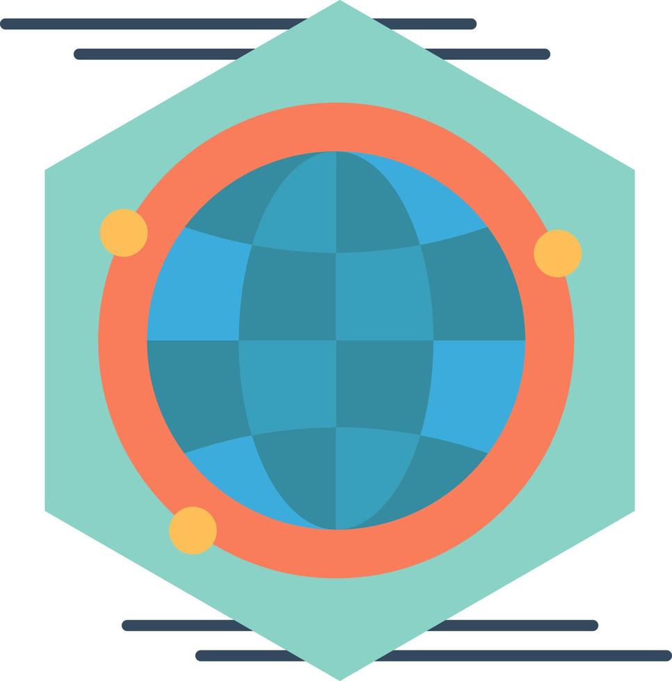 Globe Polygon Space Idea  Flat Color Icon Vector icon banner Template