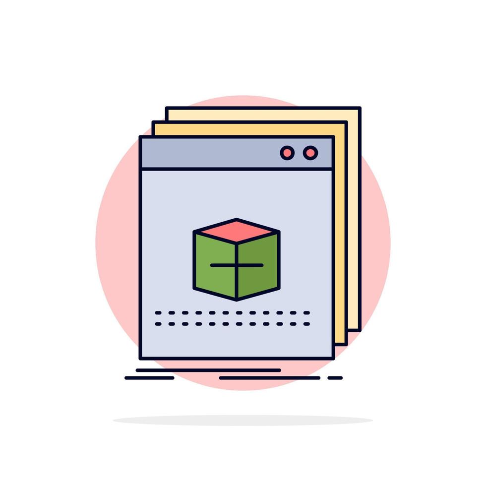 software App application file program Flat Color Icon Vector