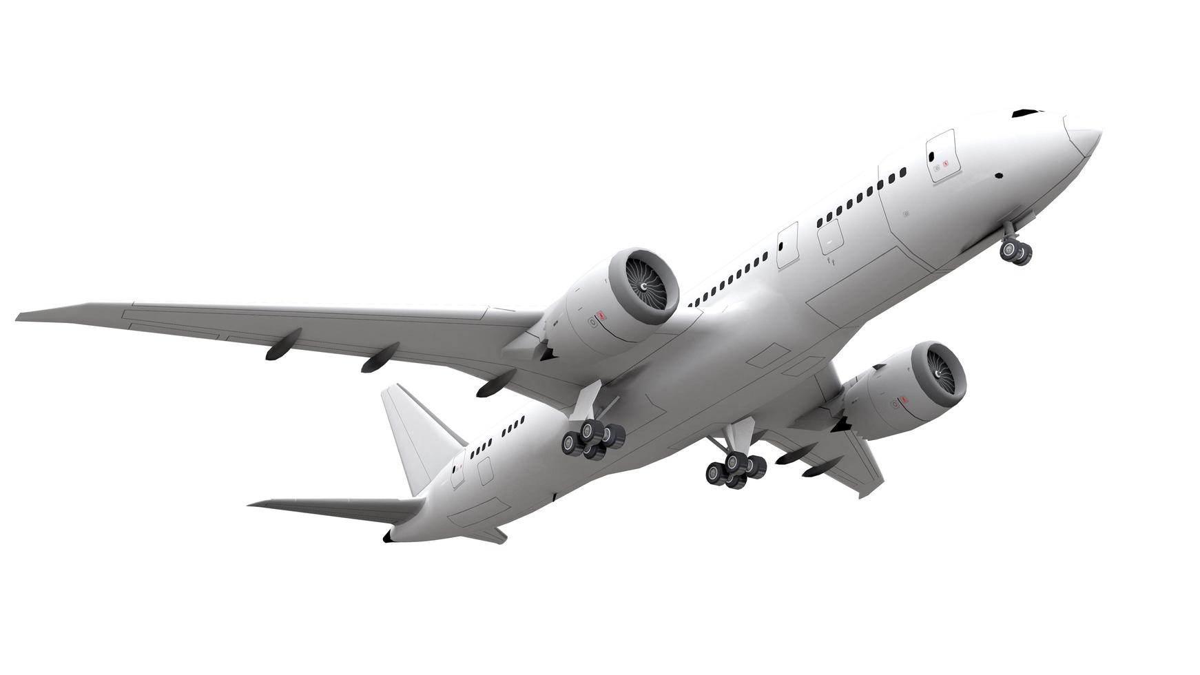 Airplane isolated on white background.  3D illustration. photo