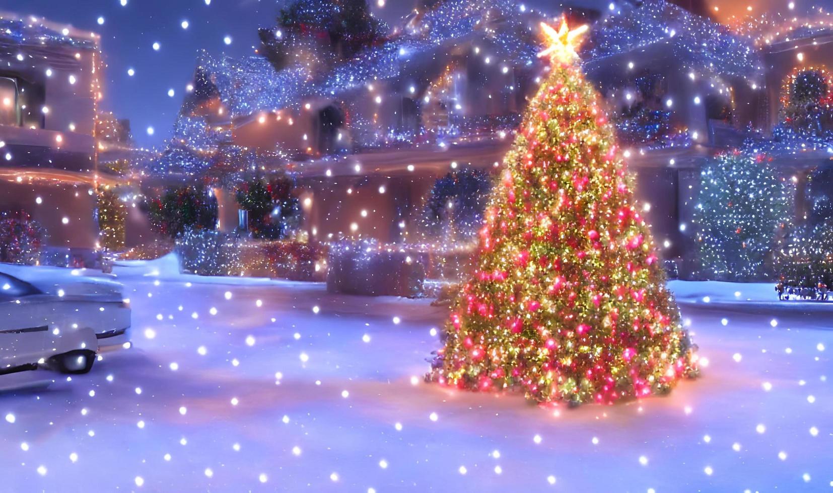 New Year's card. Christmas and New Year poster. Christmas greeting background with christmas decoration. photo