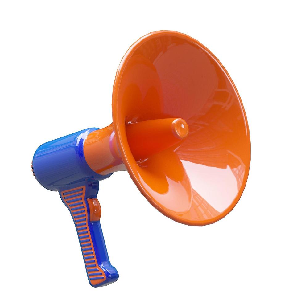 Megaphone loudspeaker on white background. photo