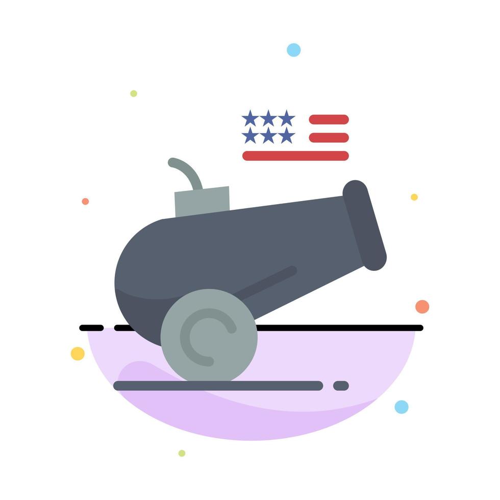 Big Gun Cannon Howitzer Mortar Abstract Flat Color Icon Template vector