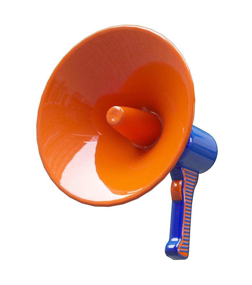 Megaphone loudspeaker on white background. photo