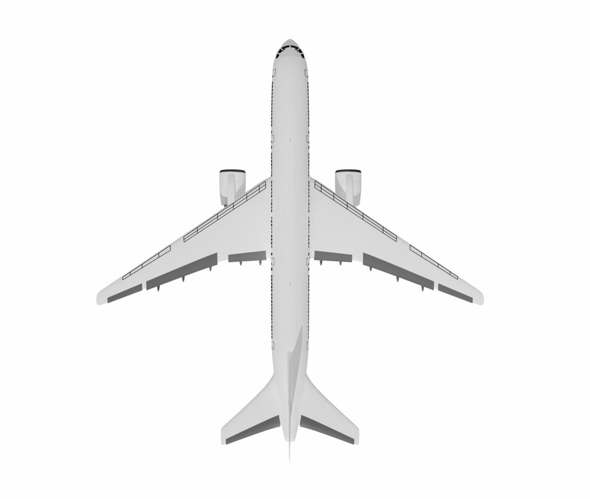 Airplane isolated on white background.  3D illustration. photo