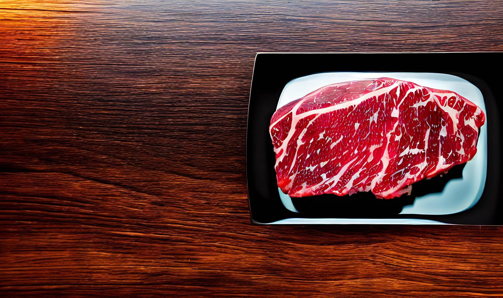 Steak. Gourmet fresh delicious juicy steak. Selected focus, in Poster format. photo