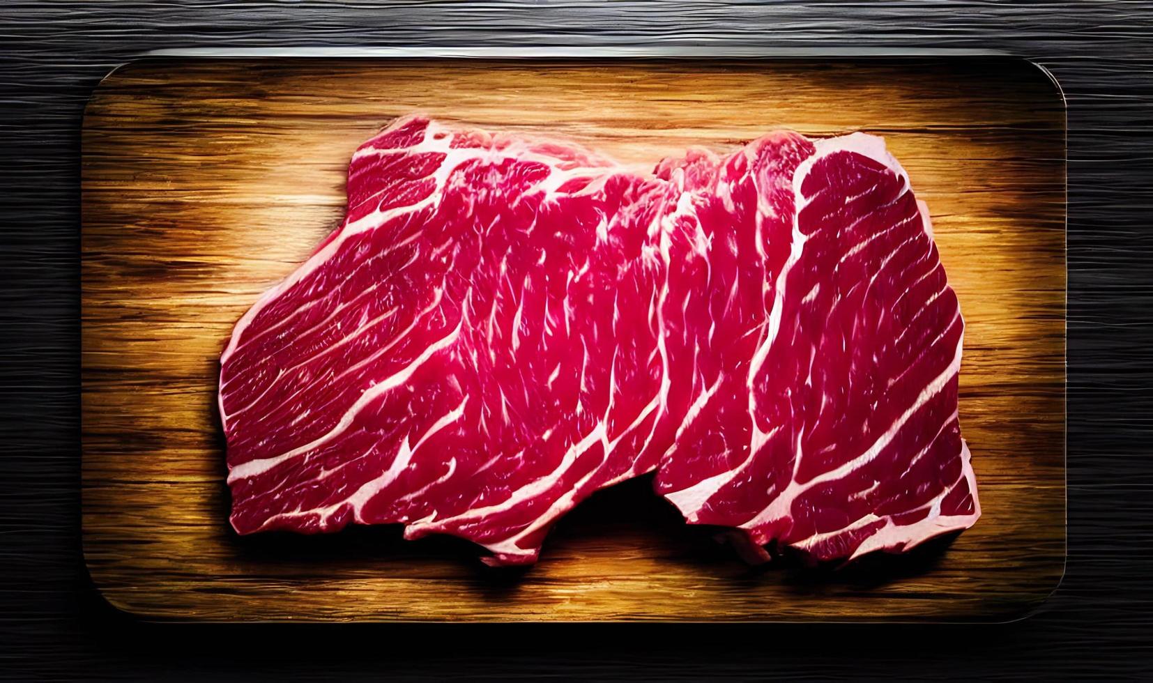 Steak. Gourmet fresh delicious juicy steak. Selected focus, in Poster format. photo