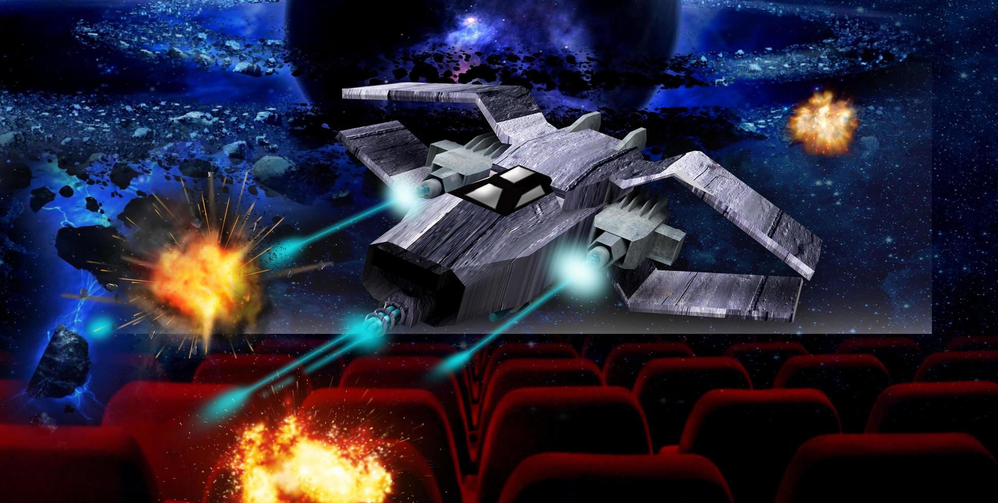 3D illustration, 3D digital cinema industry technology concept. photo