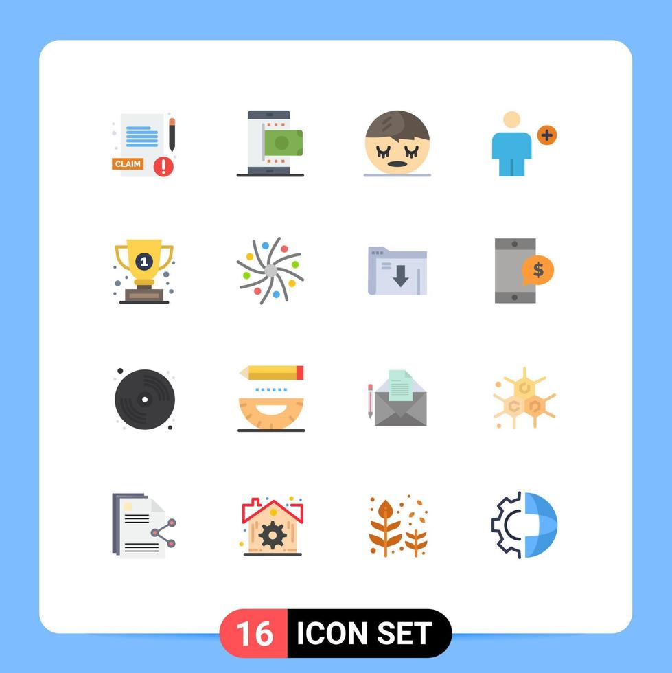 Group of 16 Modern Flat Colors Set for cup new spa human avatar Editable Pack of Creative Vector Design Elements