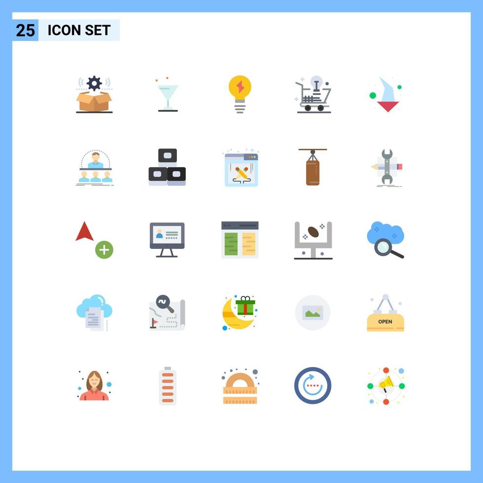 25 Flat Color concept for Websites Mobile and Apps left light bulb bulb idea shopping Editable Vector Design Elements