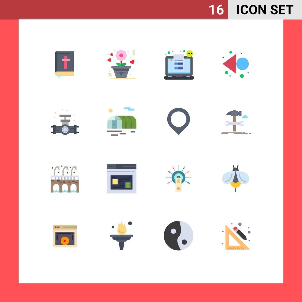 16 User Interface Flat Color Pack of modern Signs and Symbols of mechanical rewind bill left ticket Editable Pack of Creative Vector Design Elements
