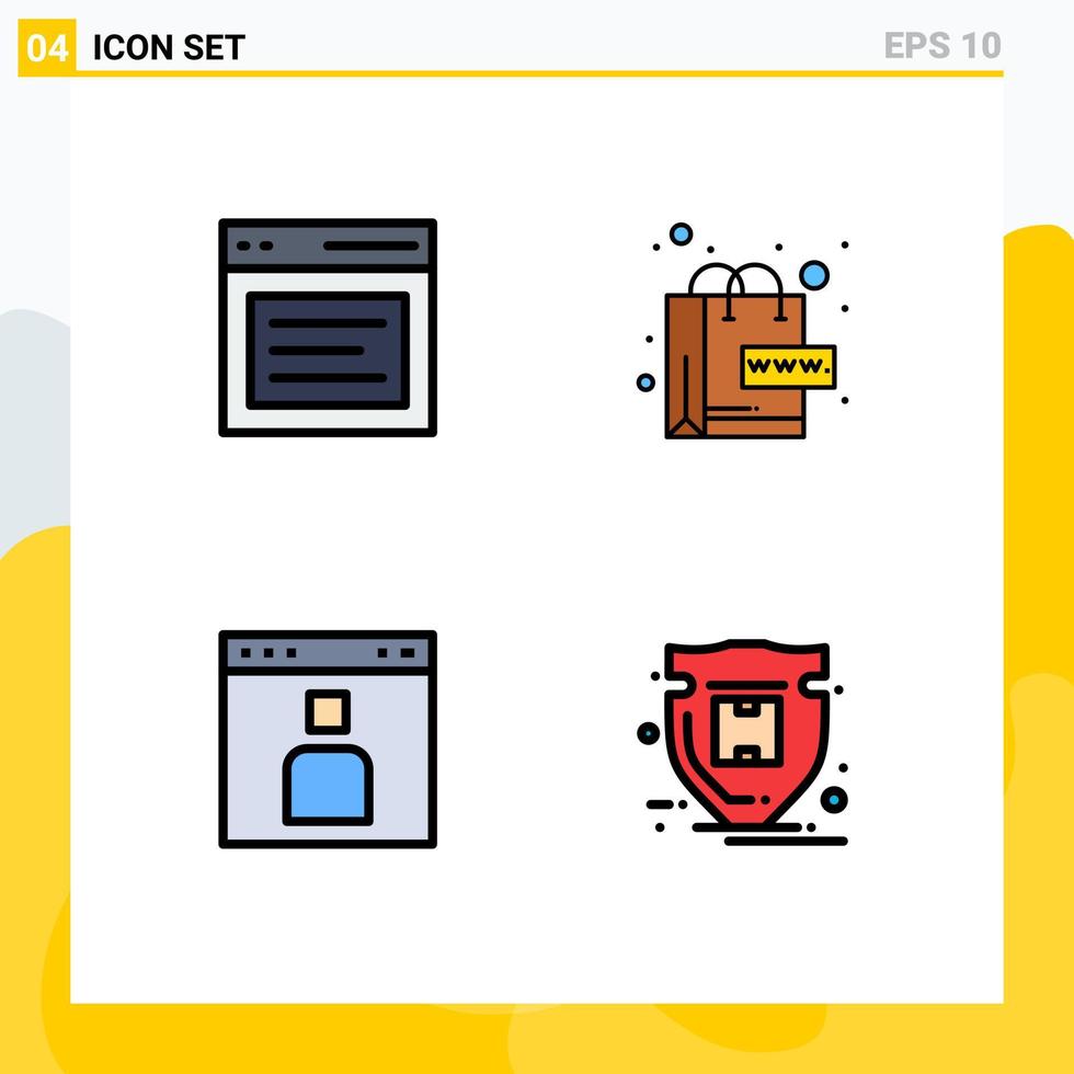 Stock Vector Icon Pack of 4 Line Signs and Symbols for communication avatar message online interface Editable Vector Design Elements